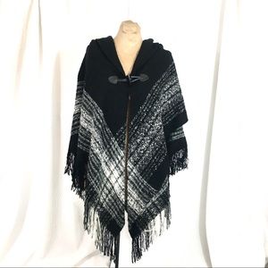 Plaid scarf poncho or cape